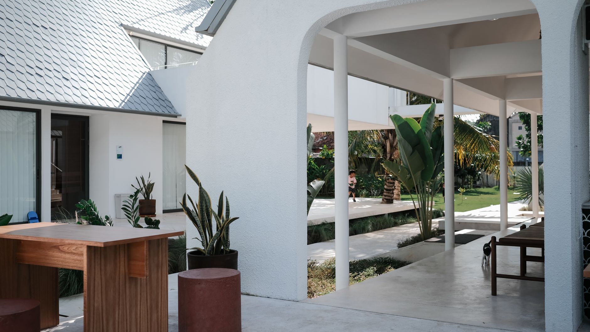 Architectural villa retreat interior